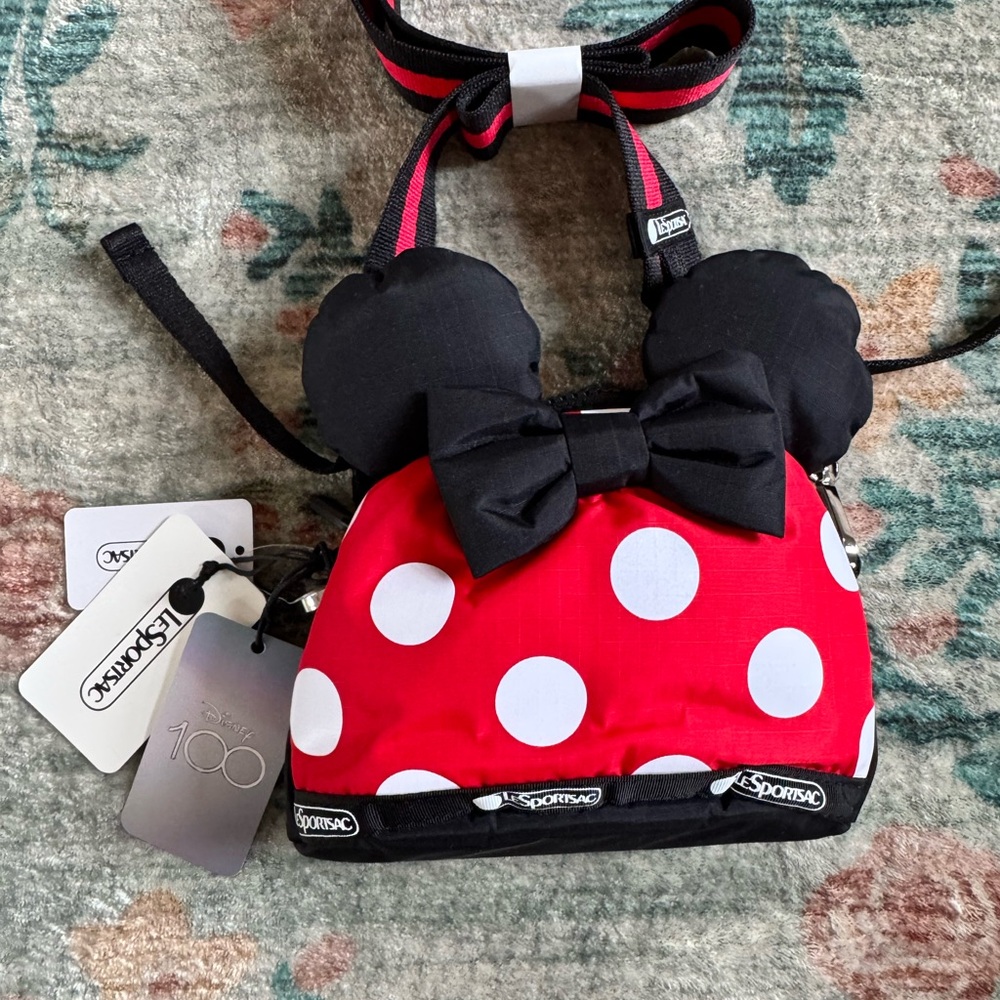 LeSportsac Mini Minnie Mouse Red and Black Polka Dot crossbody purse
